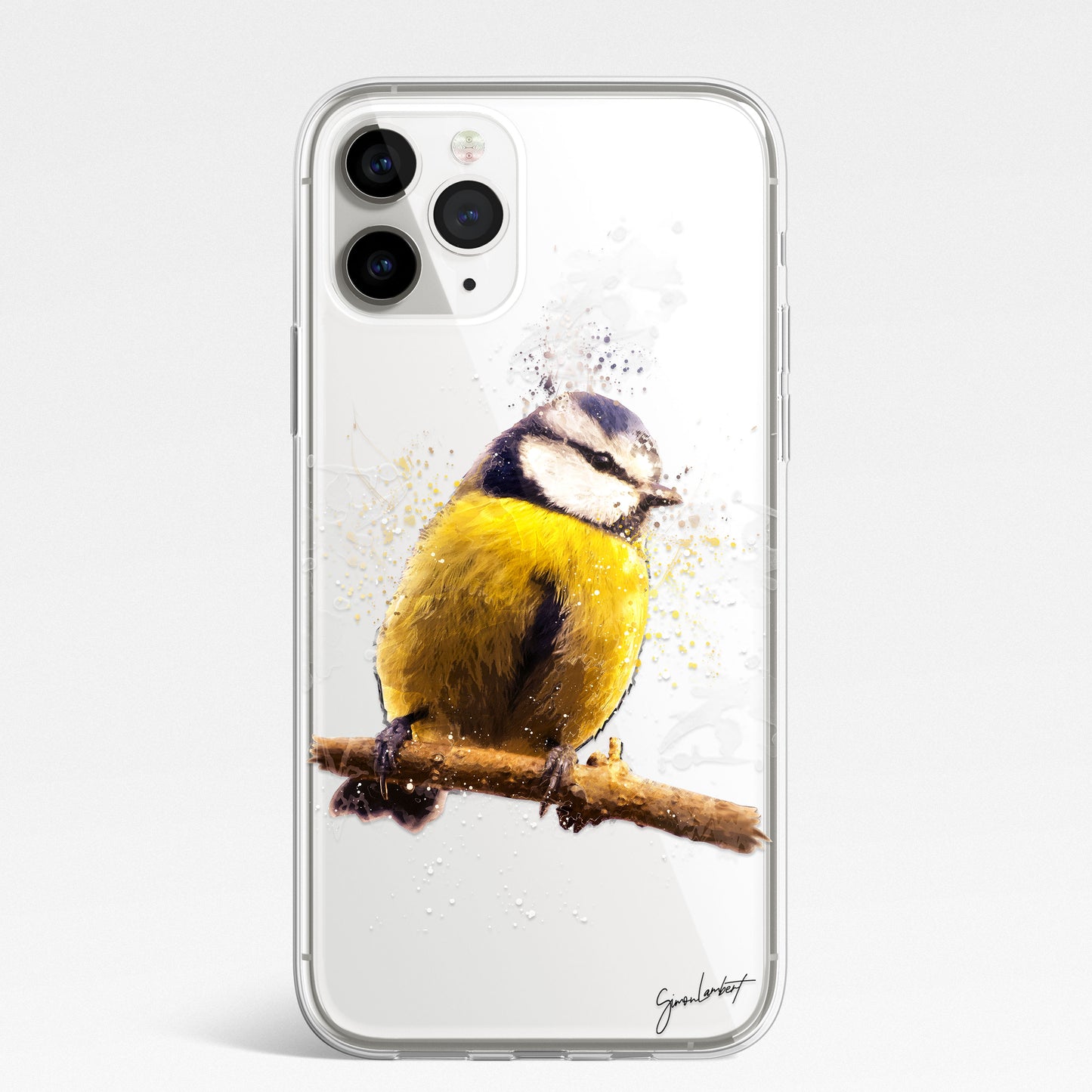 British Birds Phone Case Splatter Art CLEAR Cover Case for iPhone 14 13 12 Pro +