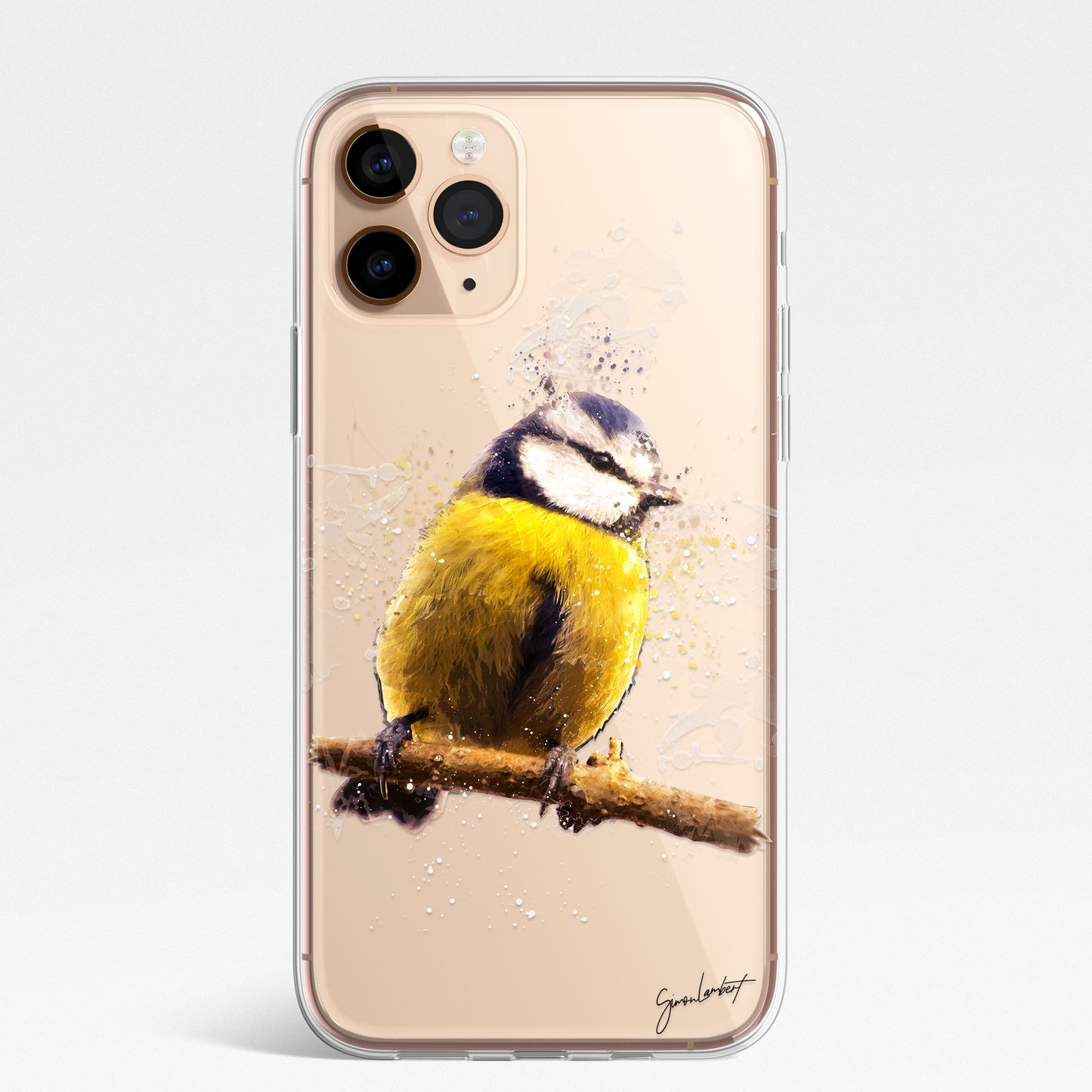 British Birds Phone Case Splatter Art CLEAR Cover Case for iPhone 14 13 12 Pro +