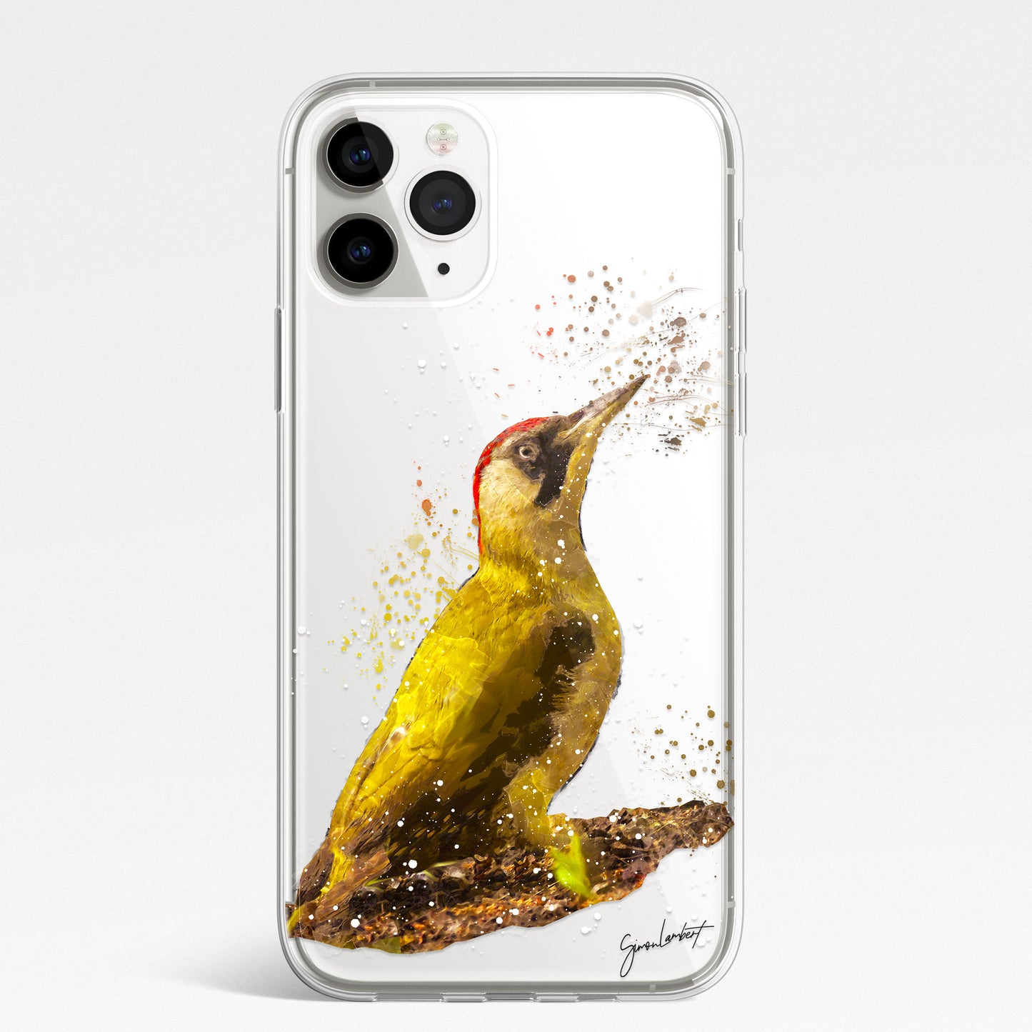 British Birds Phone Case Splatter Art CLEAR Cover Case for iPhone 14 13 12 Pro +