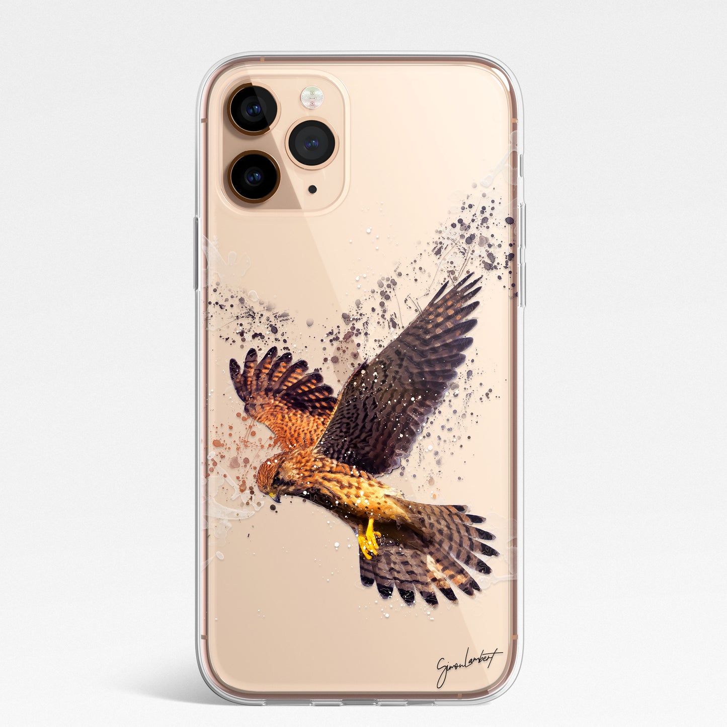 British Birds Phone Case Splatter Art CLEAR Cover Case for iPhone 14 13 12 Pro +