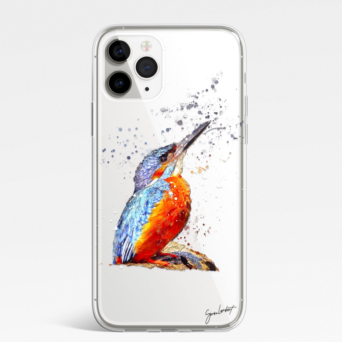 British Birds Phone Case Splatter Art CLEAR Cover Case for iPhone 14 13 12 Pro +