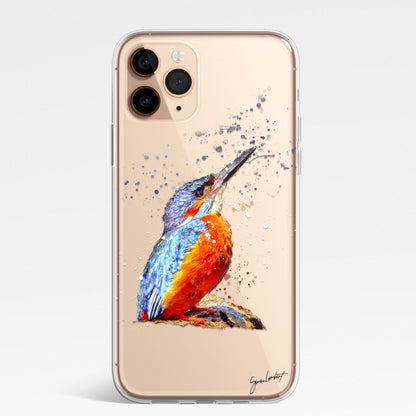 British Birds Phone Case Splatter Art CLEAR Cover Case for iPhone 14 13 12 Pro +