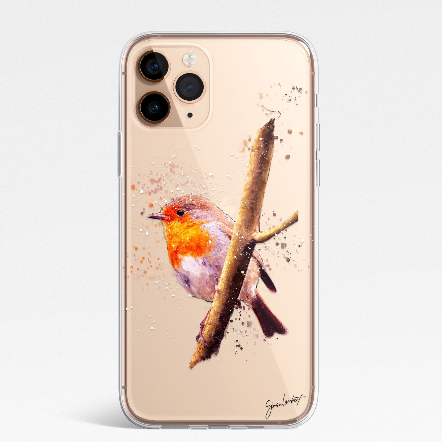 British Birds Phone Case Splatter Art CLEAR Cover Case for Samsung Galaxy Range