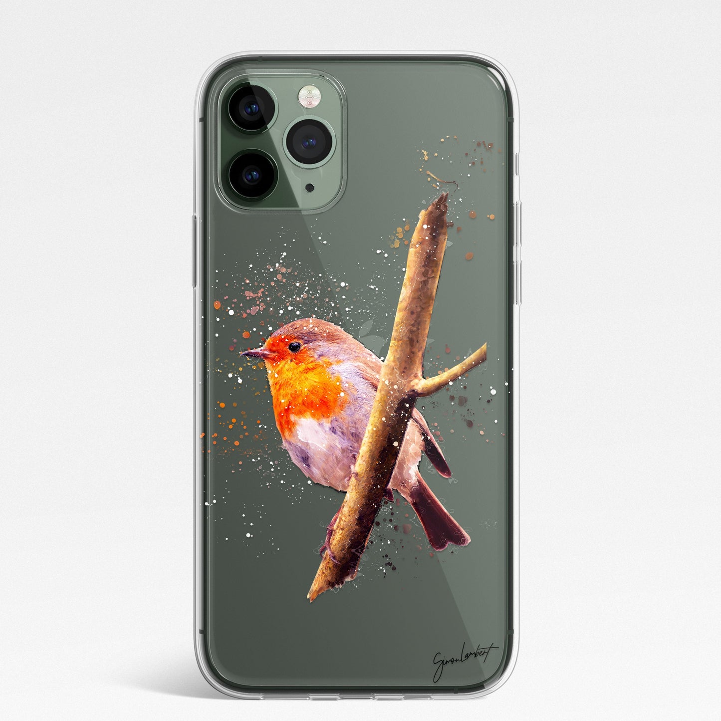 British Birds Phone Case Splatter Art CLEAR Cover Case for Samsung Galaxy Range