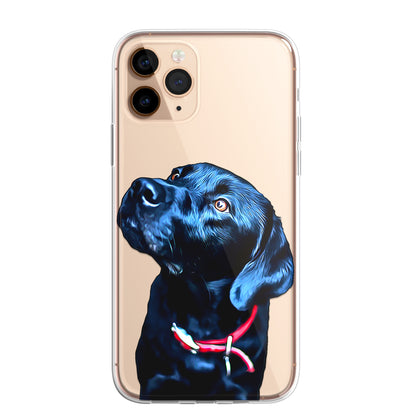 Retriever Labrador Pet Phone Case Brush Art CLEAR Phone Cover for iPhone 14 13+