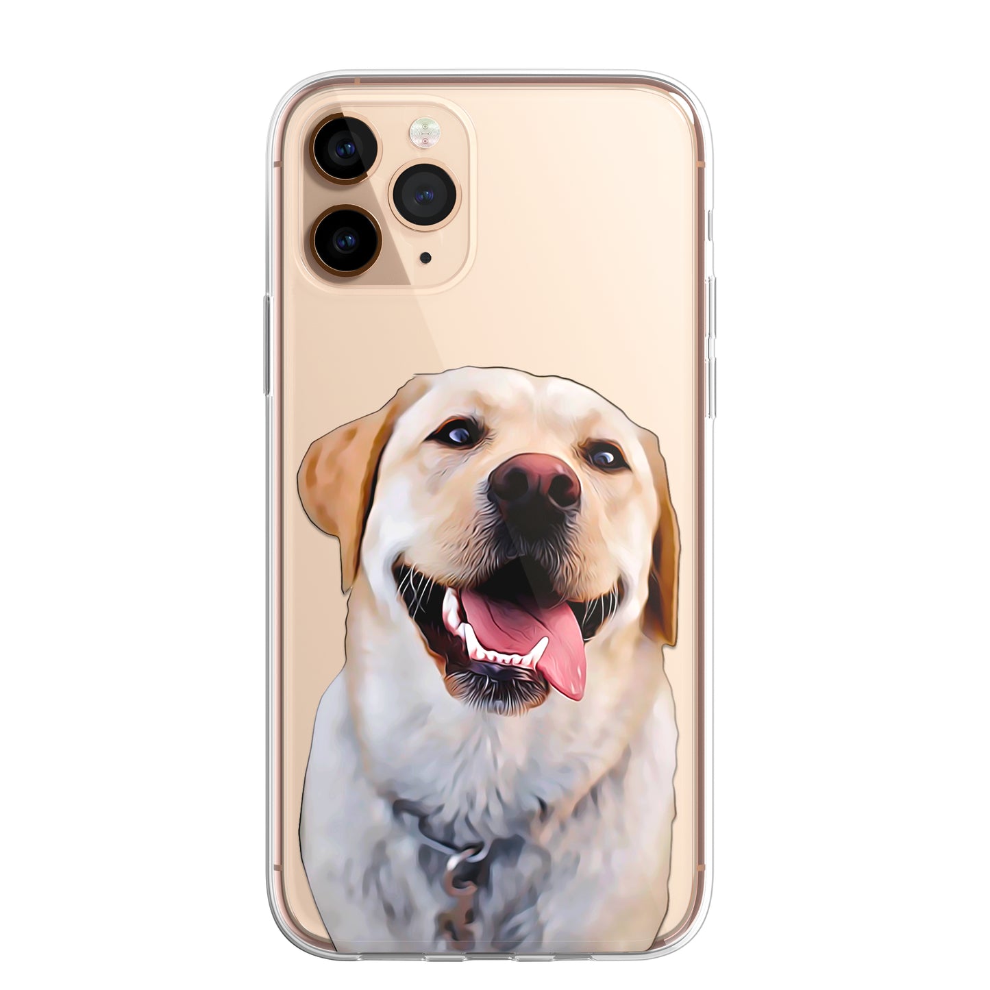 Retriever Labrador Pet Phone Case Brush Art CLEAR Phone Cover for iPhone 14 13+