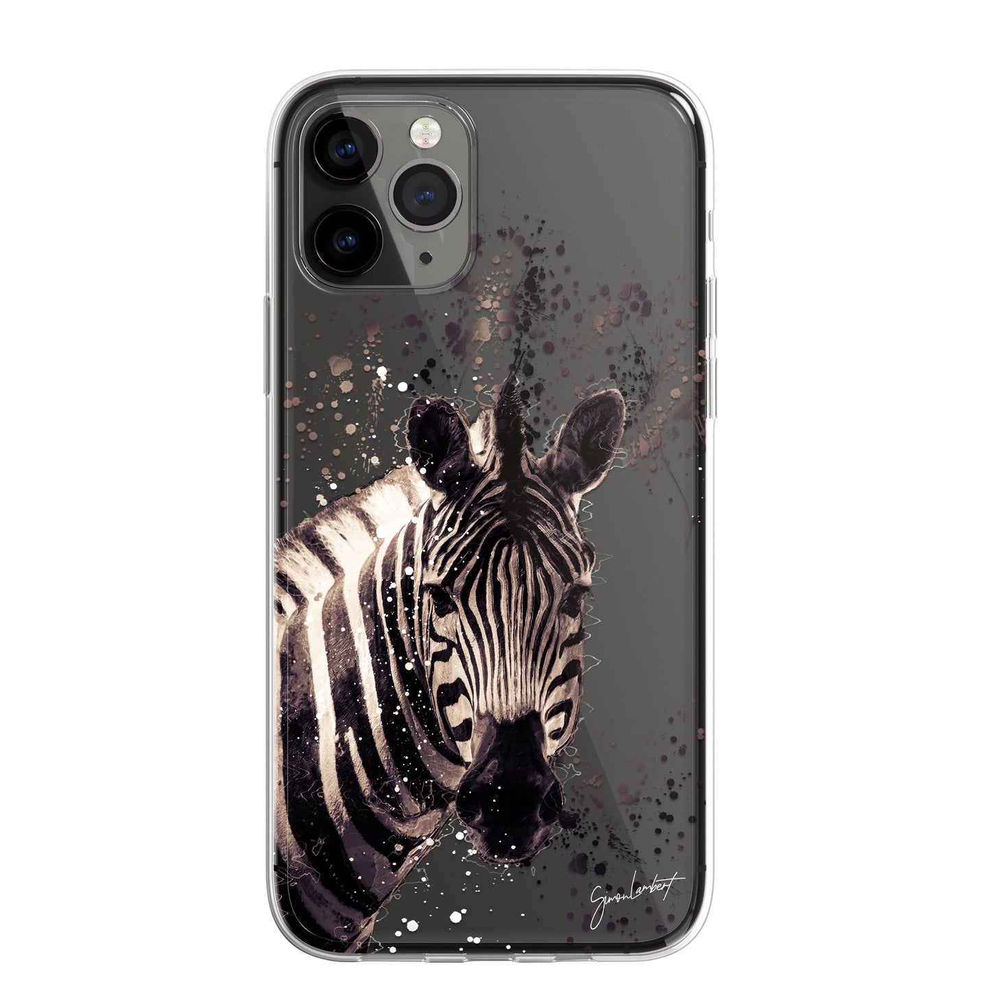 African Animals Phone Case Splatter Art CLEAR Cover Case for iPhone 14 13 12 Pro