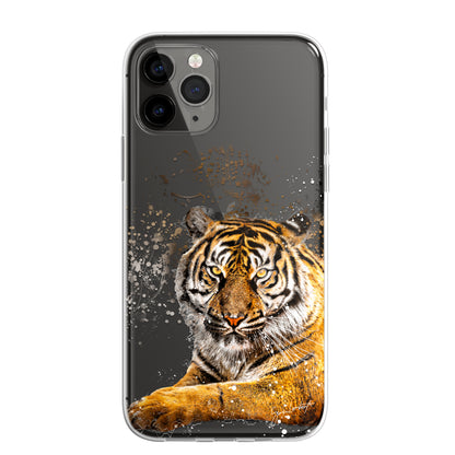 Asian Animals Phone Case Splatter Art CLEAR Cover Case for iPhone 14 13 12 Pro +