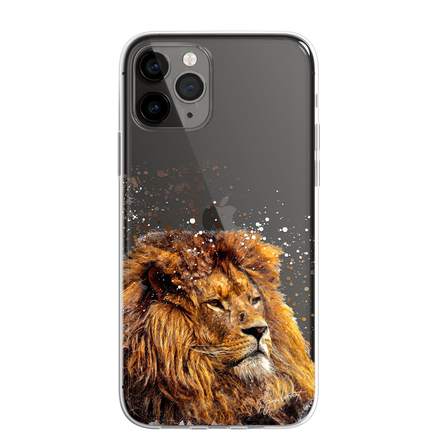 African Animals Phone Case Splatter Art CLEAR Cover Case for iPhone 14 13 12 Pro