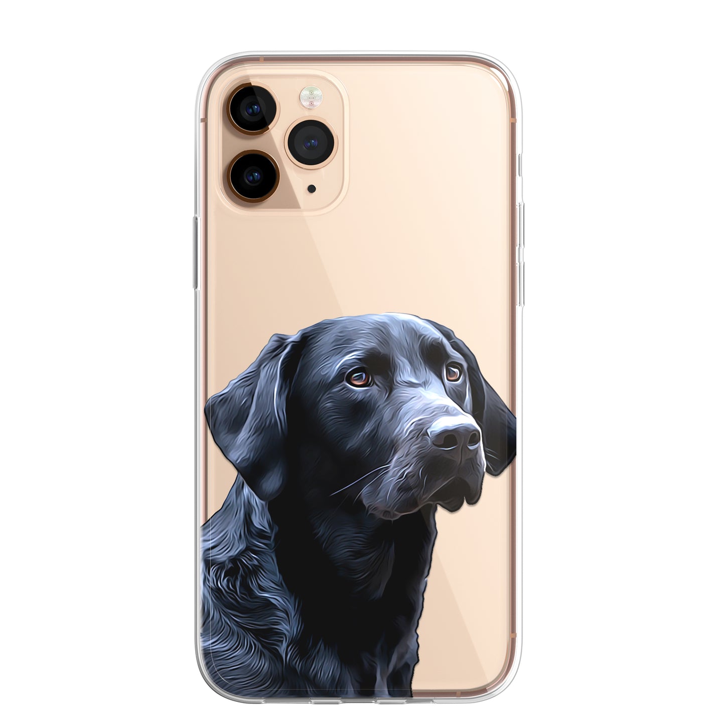 Retriever Labrador Pet Phone Case Brush Art CLEAR Phone Cover for iPhone 14 13+