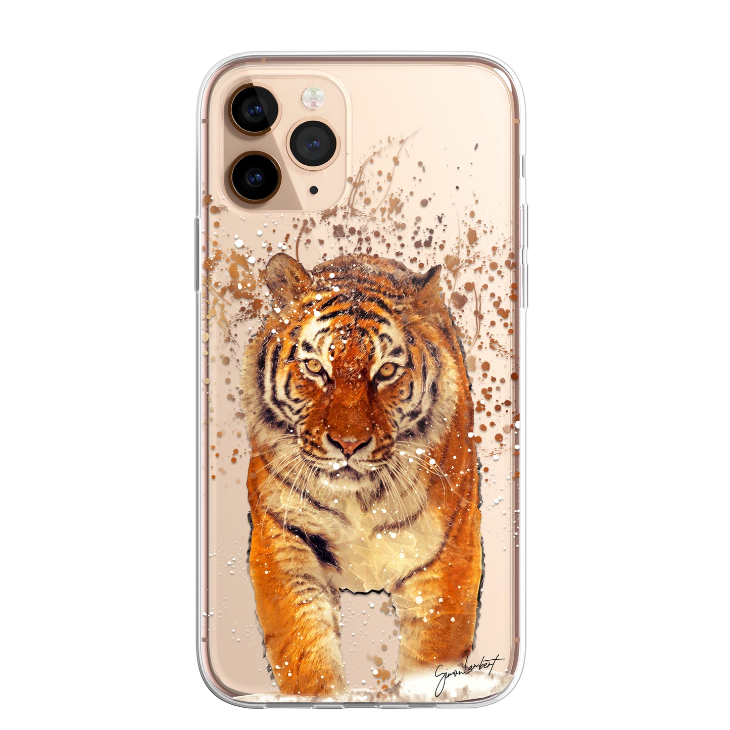 Asian Animals Phone Case Splatter Art CLEAR Cover Case for iPhone 14 13 12 Pro +