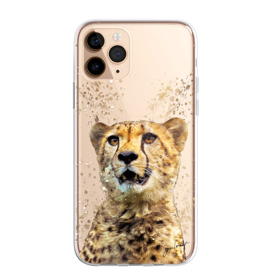 African Animals Phone Case Splatter Art CLEAR Cover Case for iPhone 14 13 12 Pro