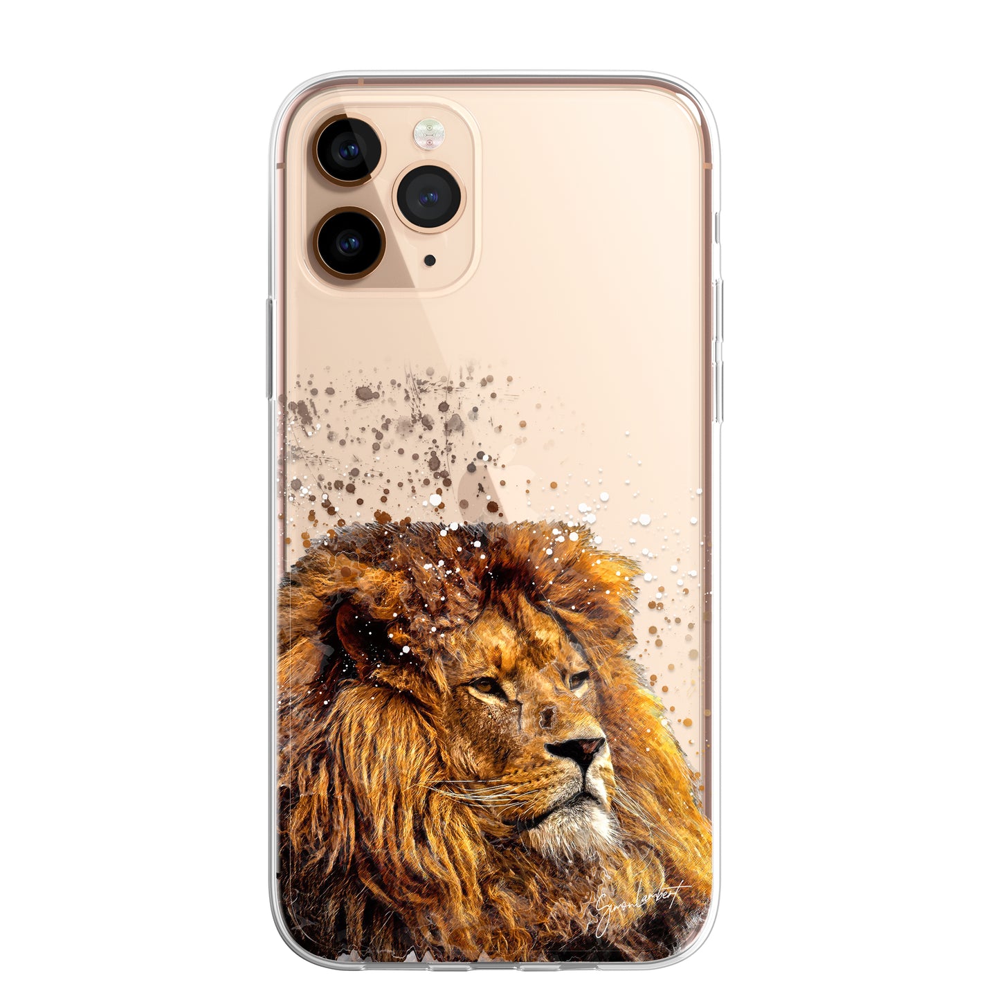 African Animals Phone Case Splatter Art CLEAR Cover Case for iPhone 14 13 12 Pro