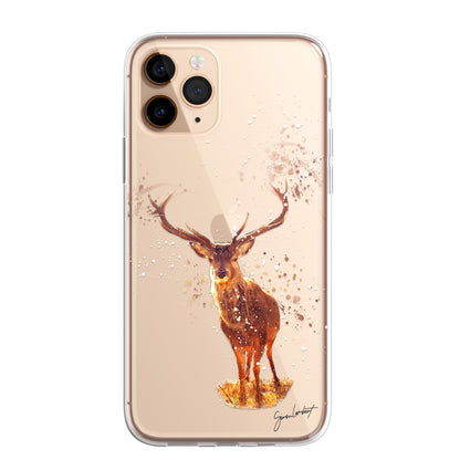 Forest Farm Animals Case Splatter Art CLEAR Phone Cover Case for iPhone 14 13 12