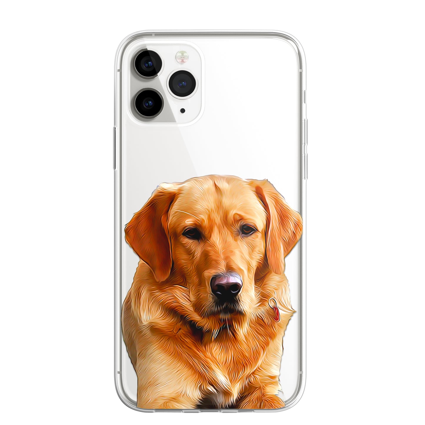 Retriever Labrador Pet Phone Case Brush Art CLEAR Phone Cover for iPhone 14 13+