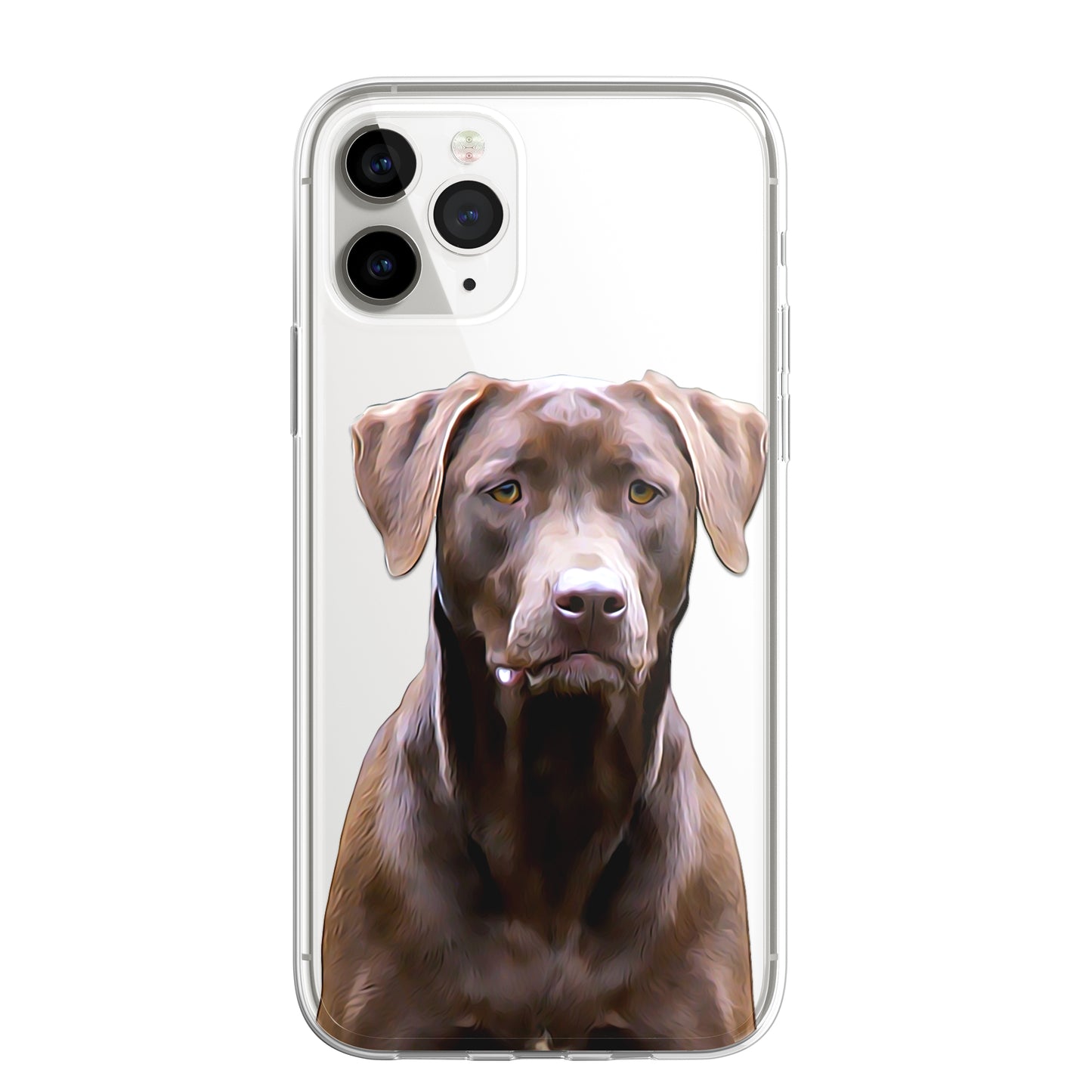 Retriever Labrador Pet Phone Case Brush Art CLEAR Phone Cover for iPhone 14 13+