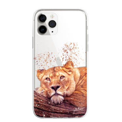 African Animals Phone Case Splatter Art CLEAR Cover Case for iPhone 14 13 12 Pro