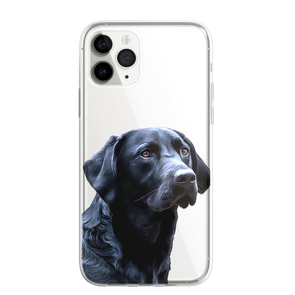 Retriever Labrador Pet Phone Case Brush Art CLEAR Phone Cover for iPhone 14 13+