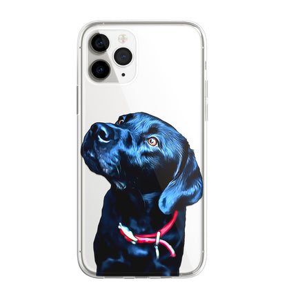 Retriever Labrador Pet Phone Case Brush Art CLEAR Phone Cover for iPhone 14 13+