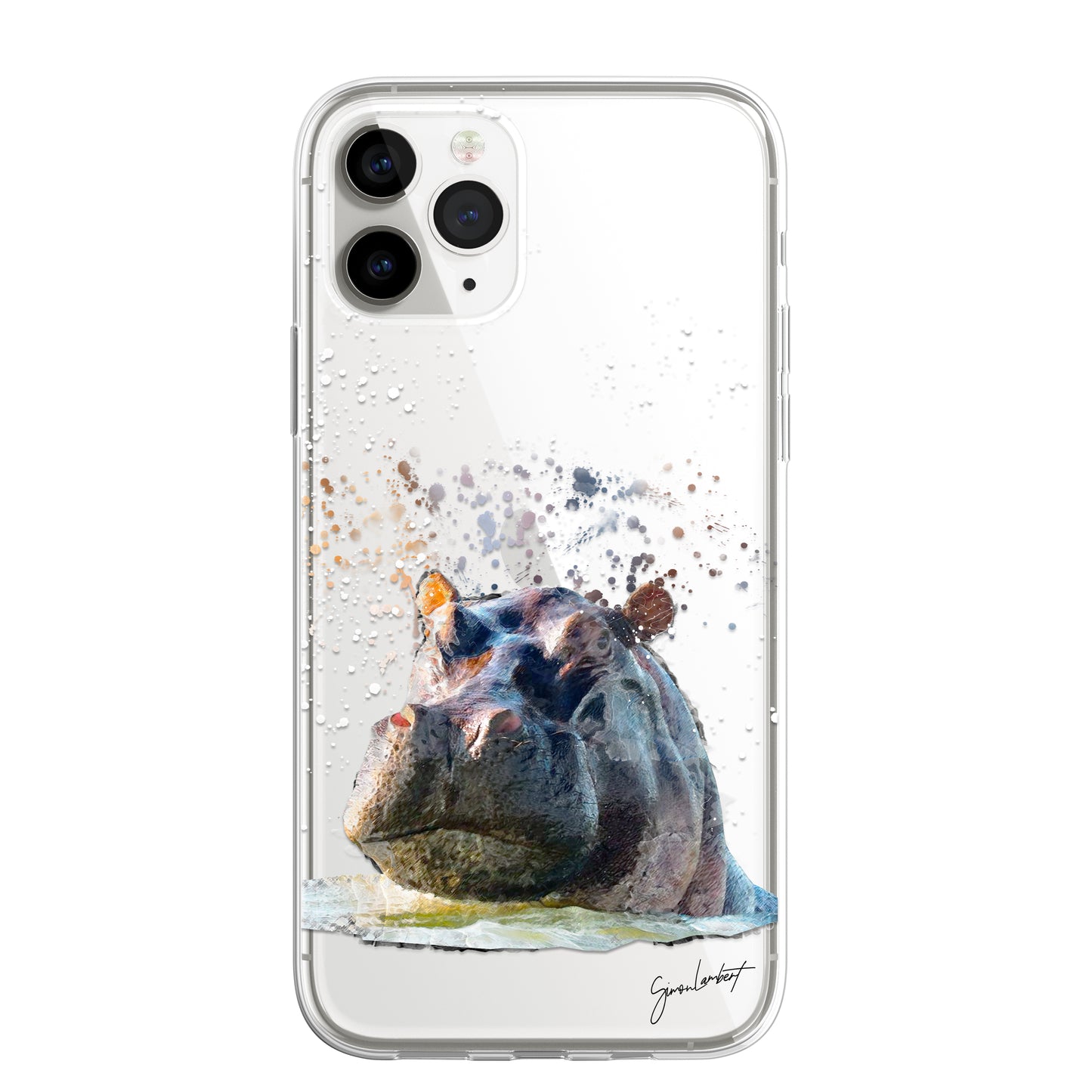African Animals Phone Case Splatter Art CLEAR Cover Case for iPhone 14 13 12 Pro