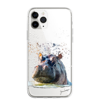 African Animals Phone Case Splatter Art CLEAR Cover Case for iPhone 14 13 12 Pro