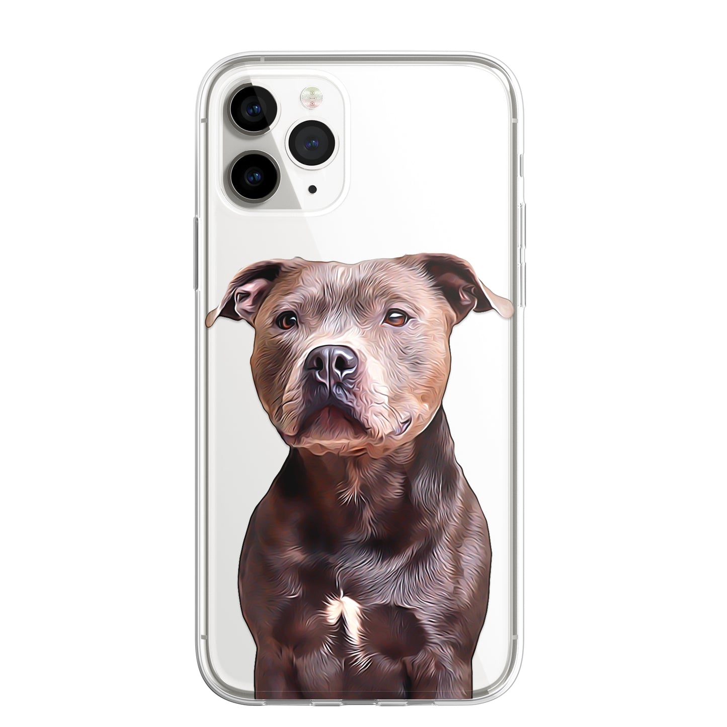 Staffy Staffordshire Terrier Pet Phone Case Brush CLEAR Phone Cover for iPhone