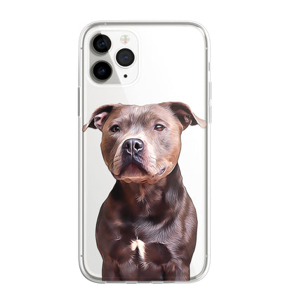 Staffy Staffordshire Terrier Pet Phone Case Brush CLEAR Phone Cover for iPhone