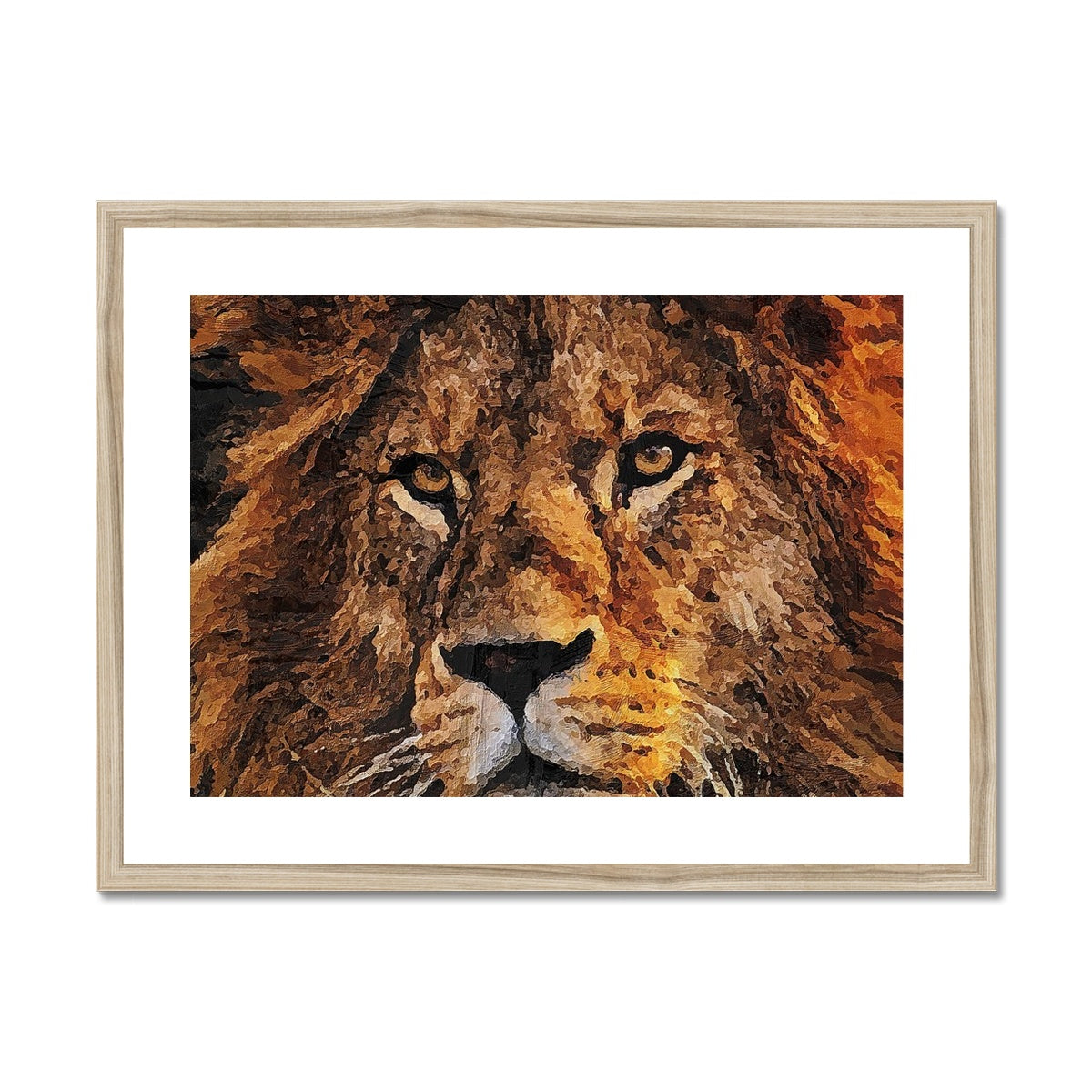 Lion Oil Palette Print Framed & Mounted Print