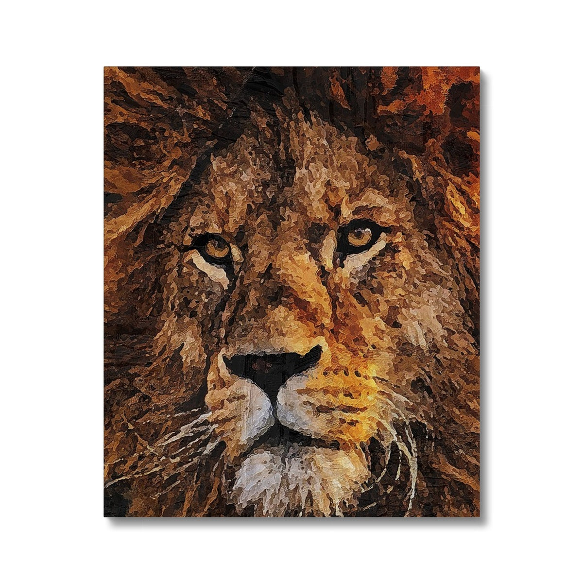 Lion Oil Palette Print Canvas