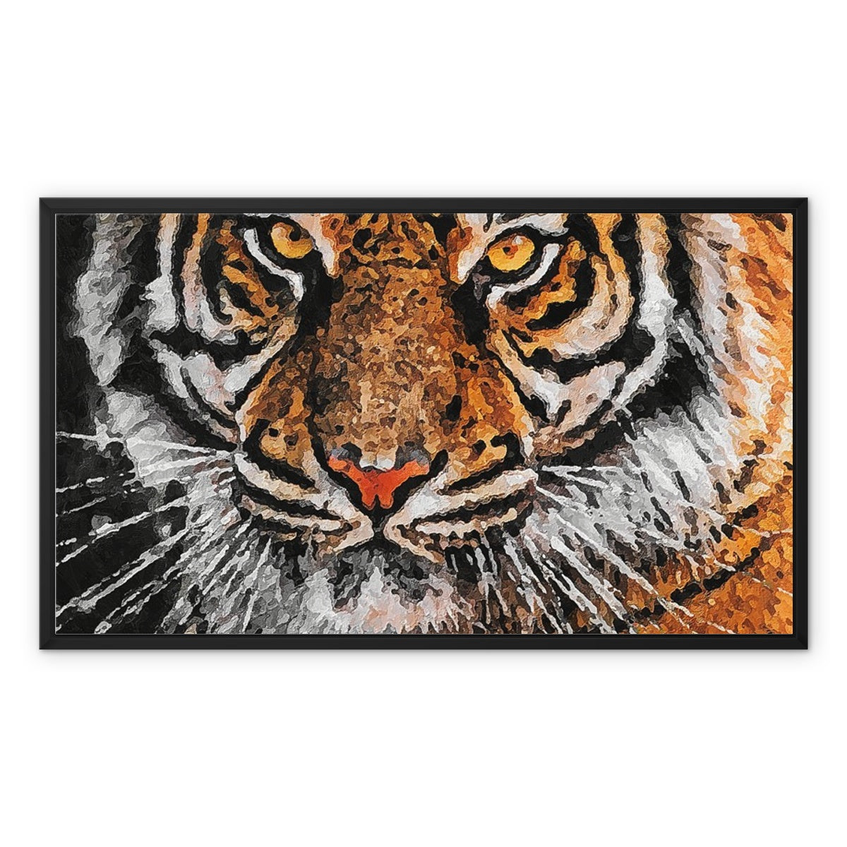 Tiger Oil Palette Print Framed Canvas