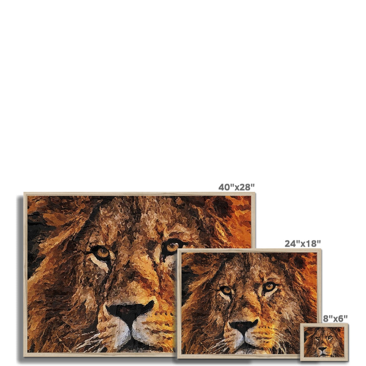 Lion Oil Palette Print Framed Print