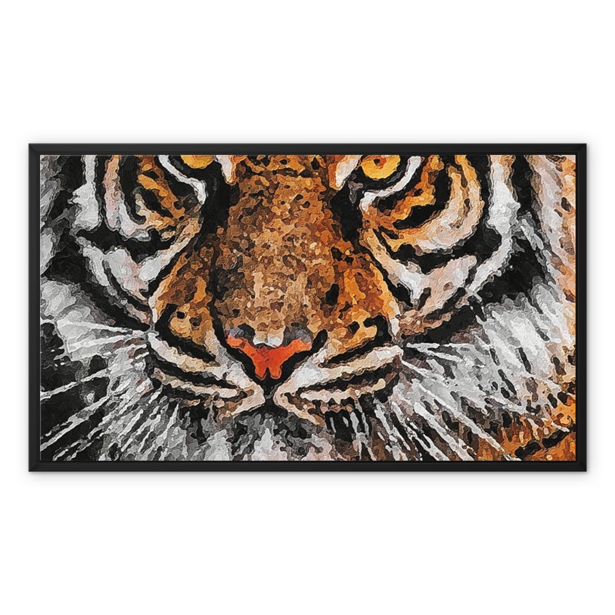 Tiger Oil Palette Print Framed Canvas