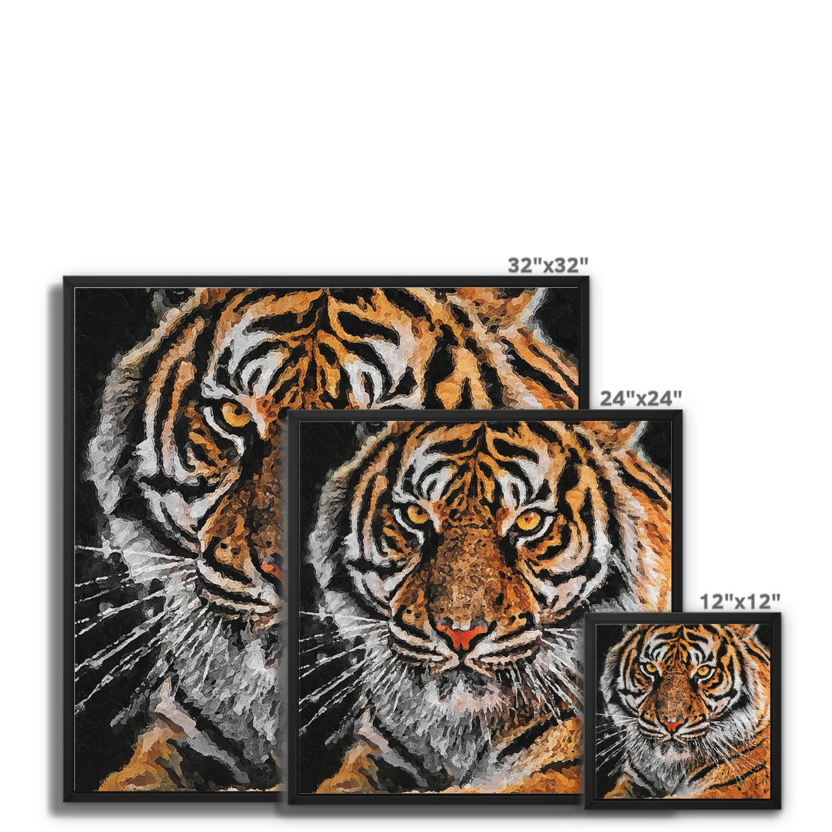 Tiger Oil Palette Print Framed Canvas