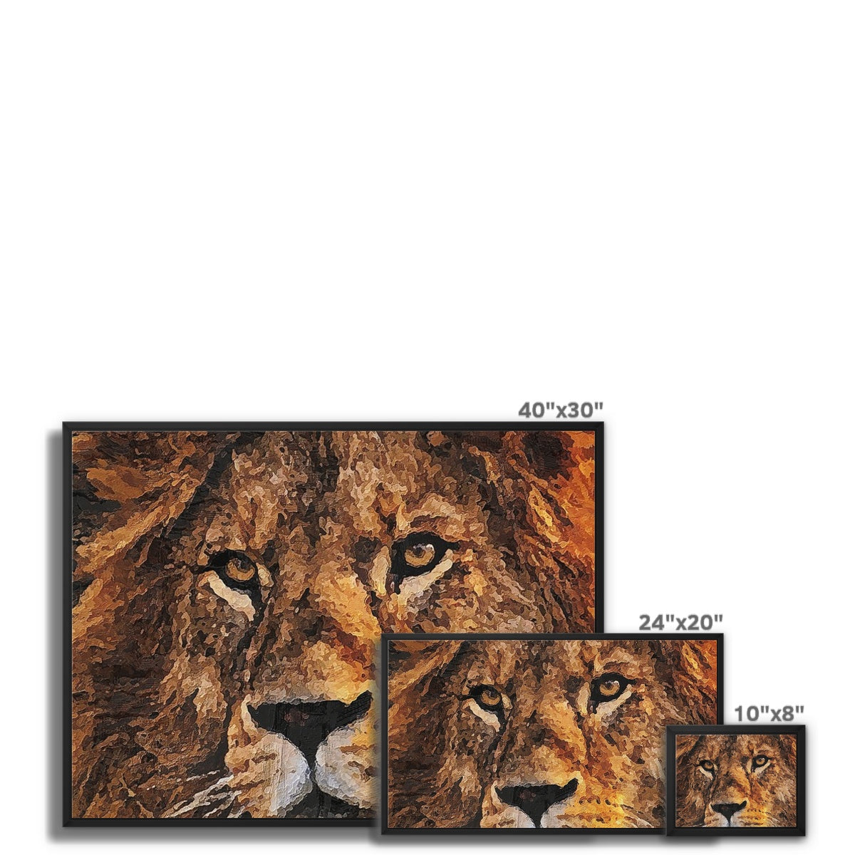 Lion Oil Palette Print Framed Canvas