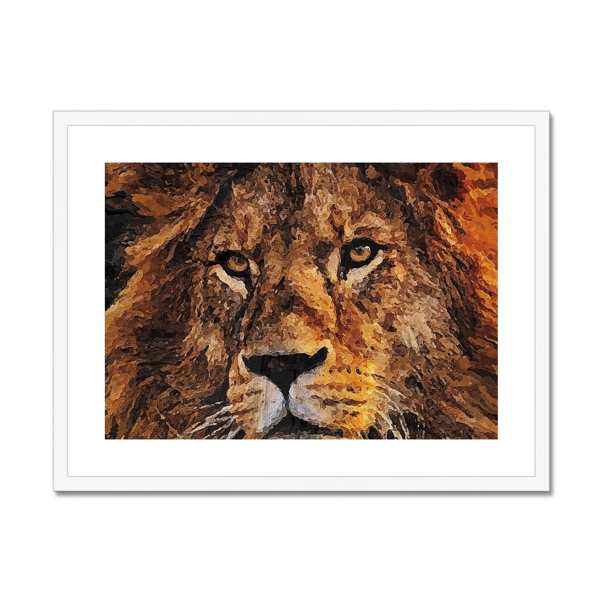 Lion Oil Palette Print Framed & Mounted Print