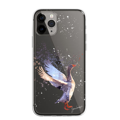 British Birds Phone Case Splatter Art CLEAR Cover Case for iPhone 14 13 12 Pro +