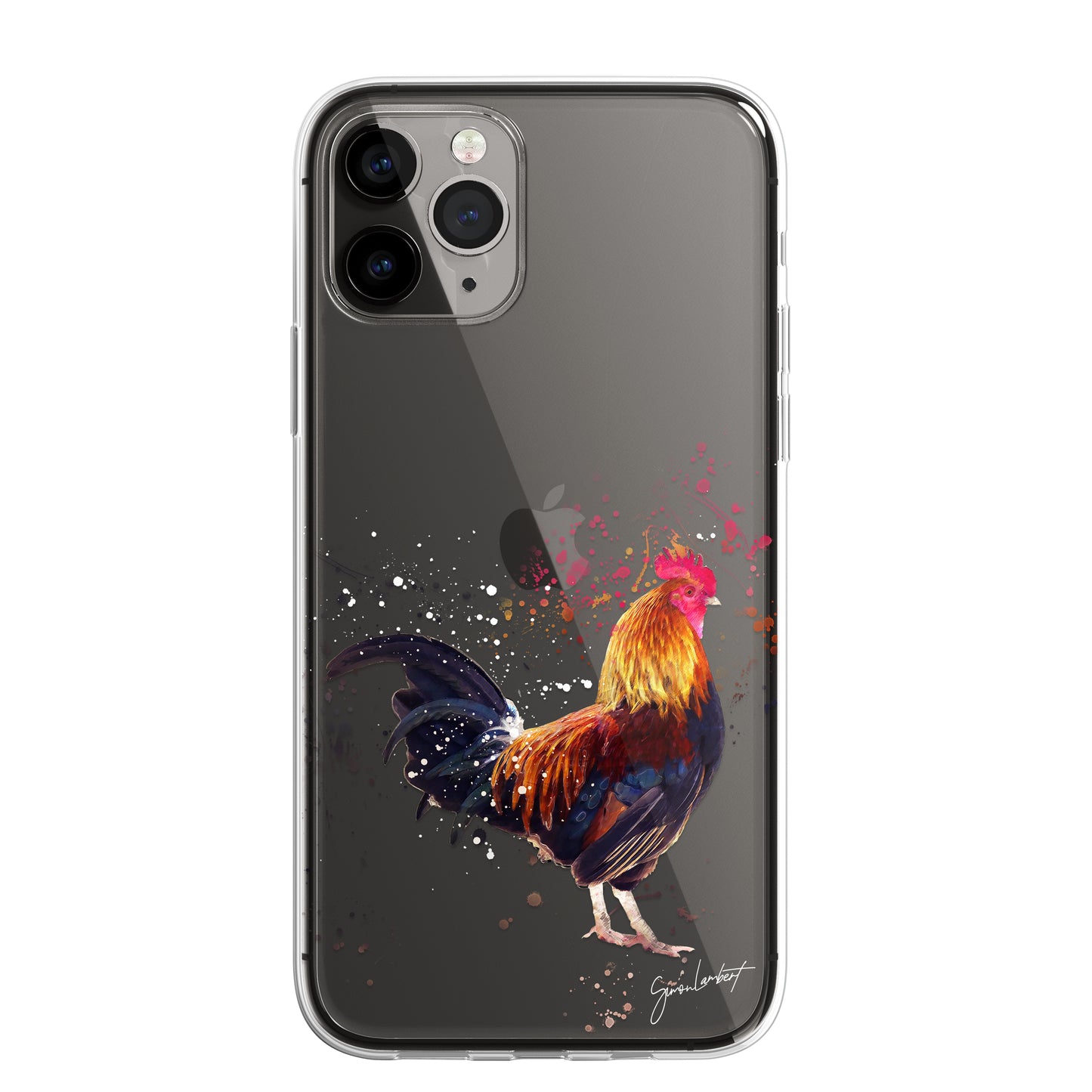 British Birds Phone Case Splatter Art CLEAR Cover Case for iPhone 14 13 12 Pro +