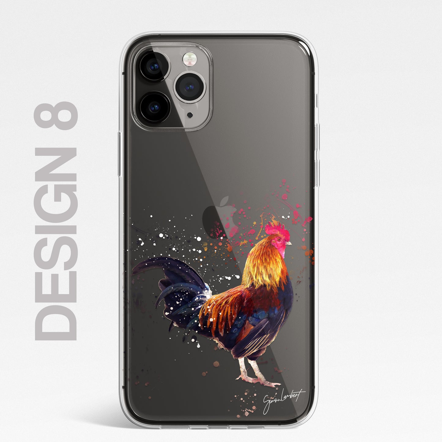 British Birds Phone Case Splatter Art CLEAR Cover Case for iPhone 14 13 12 Pro +