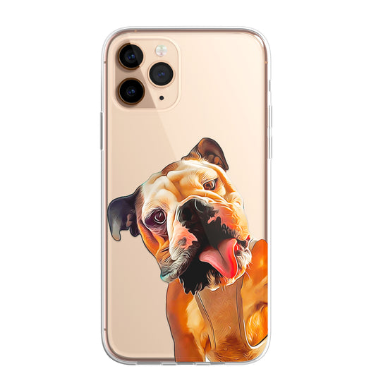 Bulldog French British Dog PET Portrait CLEAR Phone Cover Case for iPhone 14 13+