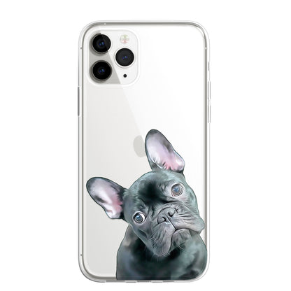 Bulldog French British Dog PET Portrait CLEAR Phone Cover Case for iPhone 14 13+