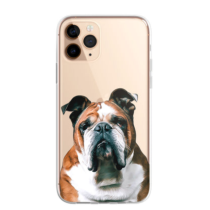 Bulldog French British Dog PET Portrait CLEAR Phone Cover Case for iPhone 14 13+
