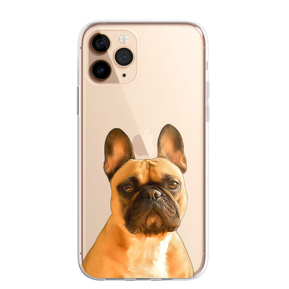 Bulldog French British Dog PET Portrait CLEAR Phone Cover Case for iPhone 14 13+