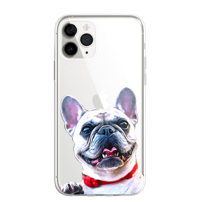 Bulldog French British Dog PET Portrait CLEAR Phone Cover Case for iPhone 14 13+