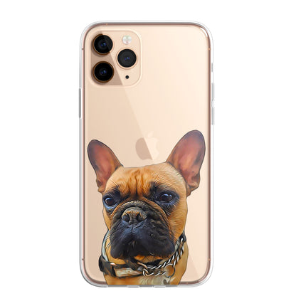 Bulldog French British Dog PET Portrait CLEAR Phone Cover Case for iPhone 14 13+