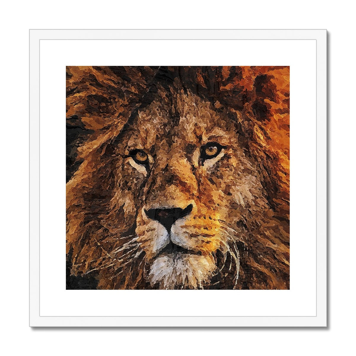 Lion Oil Palette Print Framed & Mounted Print