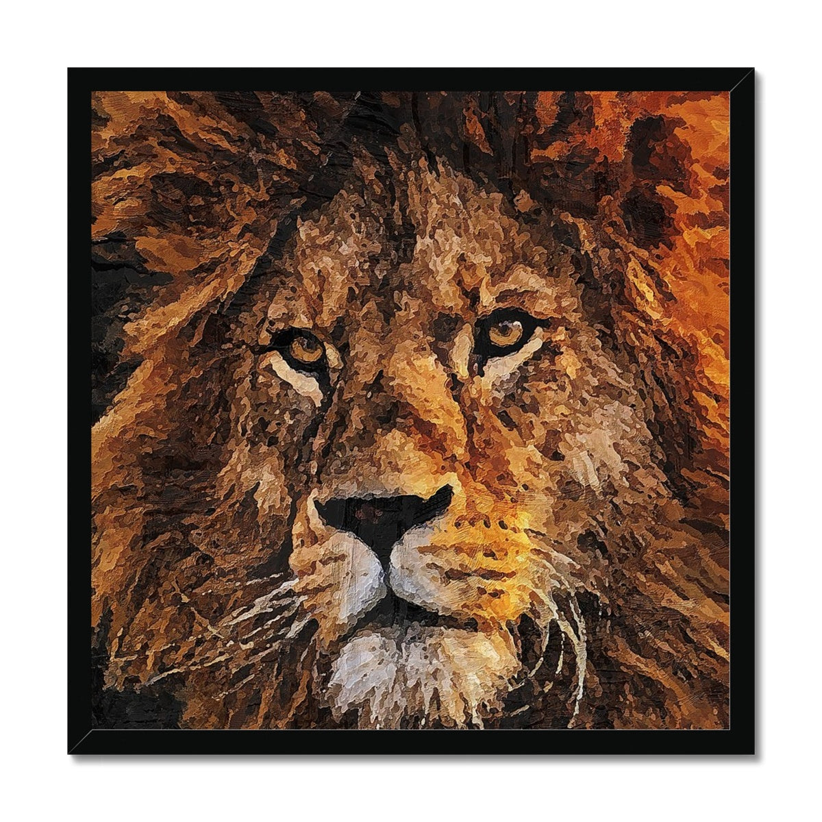 Lion Oil Palette Print Framed Print