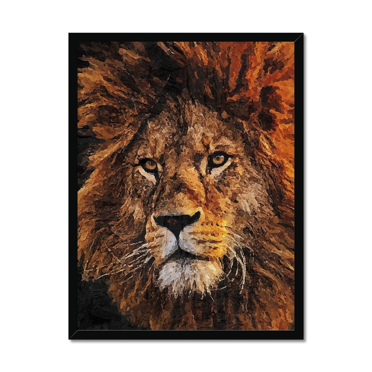 Lion Oil Palette Print Framed Print