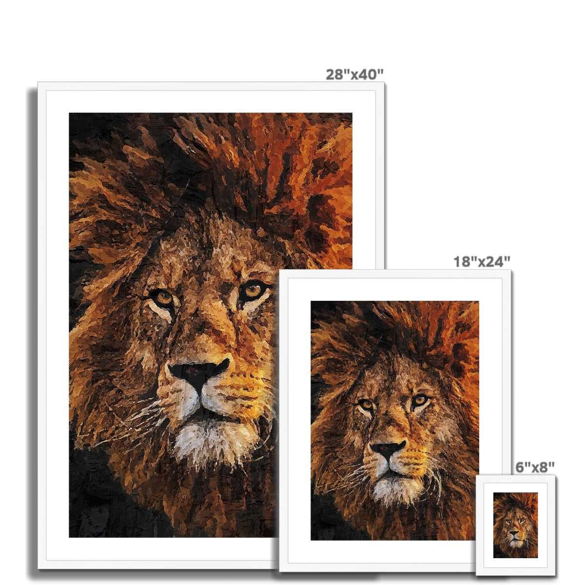 Lion Oil Palette Print Framed & Mounted Print