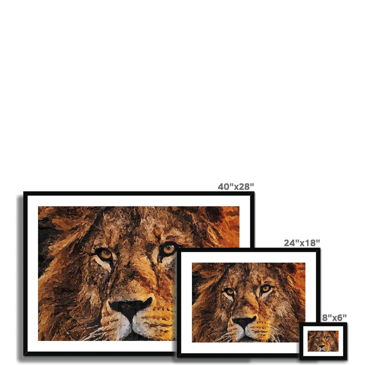 Lion Oil Palette Print Framed & Mounted Print