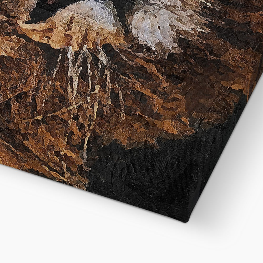 Lion Oil Palette Print Canvas